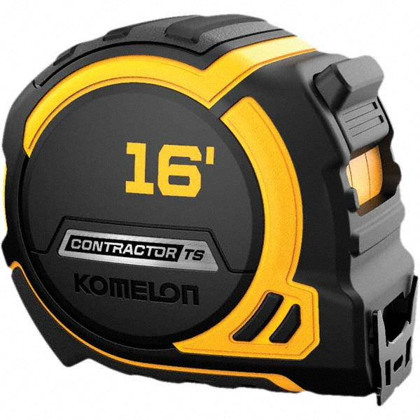 Komelon 93416 Tape Measure: 16' Long, 1-1/4" Width, High-Visibility Yellow & White Blade