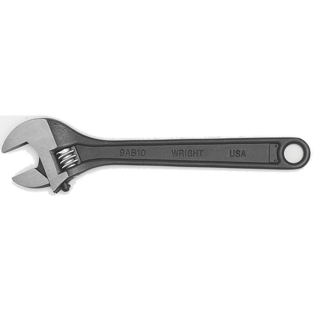 Wright Tool & Forge 9AB10 Adjustable Wrench: 10" OAL, 1-3/8" Jaw Capacity