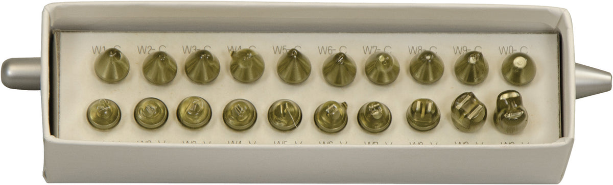 Mitutoyo 126-810 Micrometer Accessories; For Use With: Screw Thread Micrometers; Calibrated: No; Includes: 10 tip sets and storage box; Trade Name: Mitutoyo; Series: 126; Series Number: 126