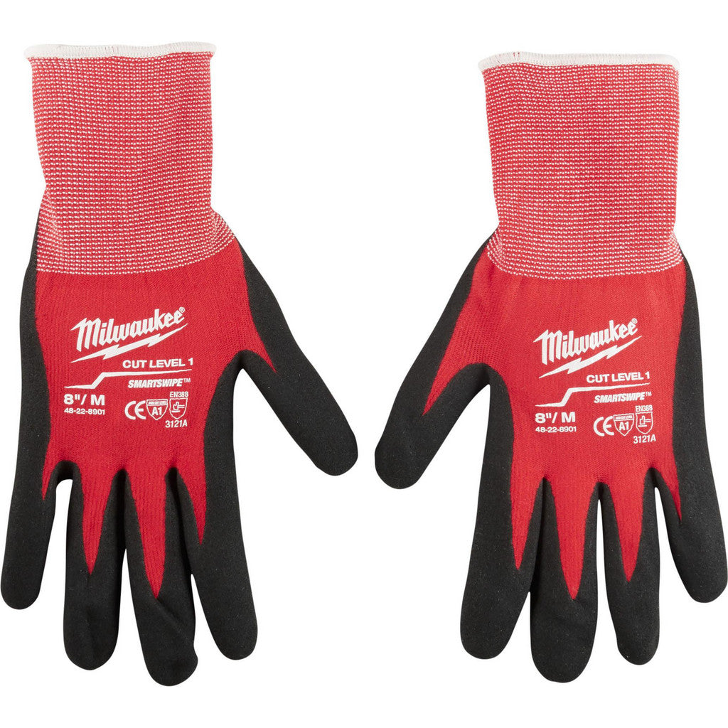Milwaukee Tool 48-22-8901 Cut Level 1 Nitrile Dipped Gloves, Medium
