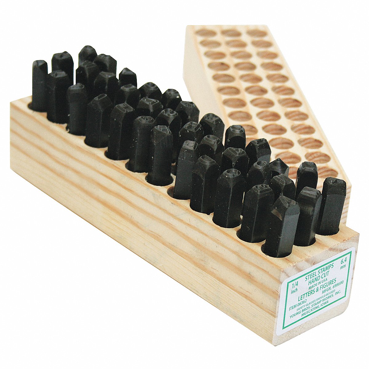 Young Bros. Stamp Works Hand Cut Combo Set, 3/8In H, Gothic, Steel, 8in (08362)