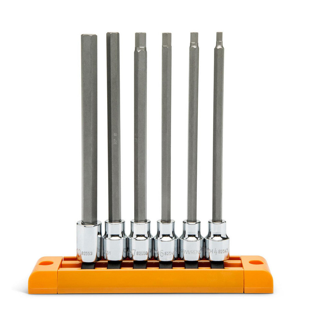 GEARWRENCH 82554 Hex Bit Socket Set: 3/8" Drive, 6 Pc, 4 to 10 mm Hex