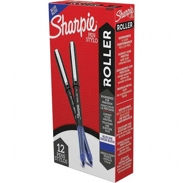 Sharpie 2093199 Roller Ball Pen: 0.5 mm Tip, Blue Ink