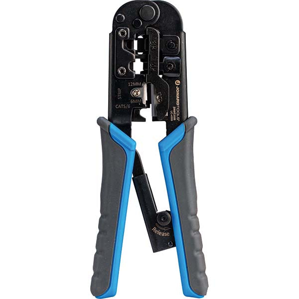 Jonard Tools UC-4569 Crimpers; Handle Style: Cushion; Ergonomic; Maximum Wire Gauge: 22AWG; Capacity: RJ-11; RJ-45; Features: Durable Steel Construction; Ergonomically Designed; Ratcheting: Yes