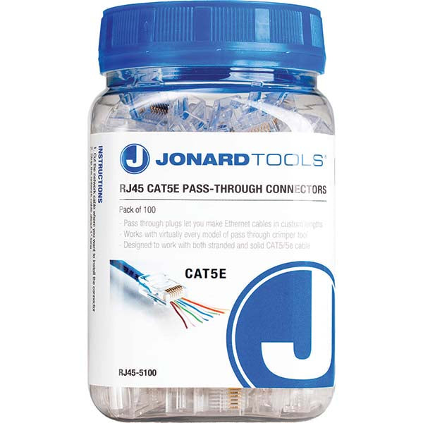 Jonard Tools RJ45-5100 Cable Tools & Kit: 100 Pc, Use with RJ45 Cat5/5E Pass-Through Connector
