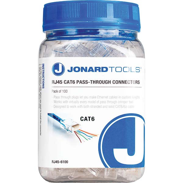 Jonard Tools RJ45-6100 Cable Tools & Kit: 100 Pc, Use with RJ45 Cat6 Pass-Through Connector