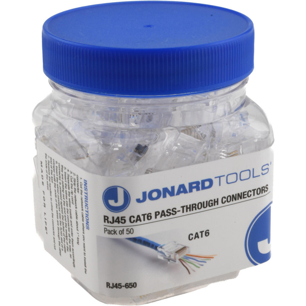 Jonard Tools RJ45-650 Cable Tools & Kit: 50 Pc, Use with RJ45 Cat6 Pass-Through Connector
