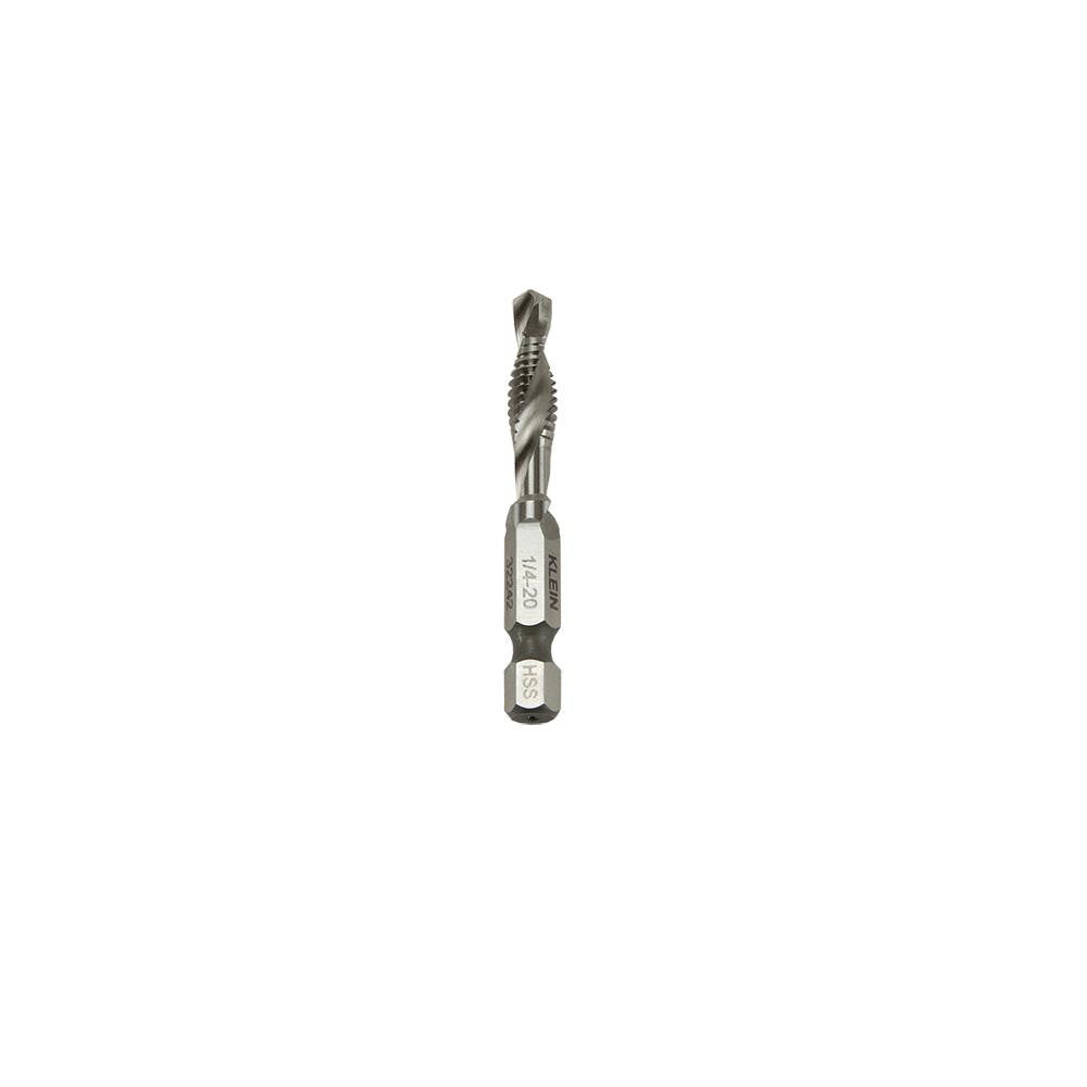Klein Tools 32242 Combination Drill & Taps; Thread Size (Inch): 1/4-20; Thread Limit: H3; Thread Length (Inch): 1/2; Thread Direction: Right Hand; Drill Size (Decimal Inch): 0.2080; Drill Length (Decimal Inch): 3.0000