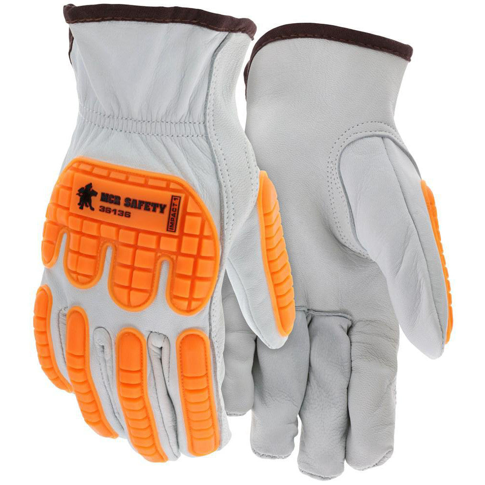 MCR Safety 36136XL Work Gloves: MCR Safety 36136, Size X-Large, Goatskin Leather Lined, Goatskin Leather, General Purpose