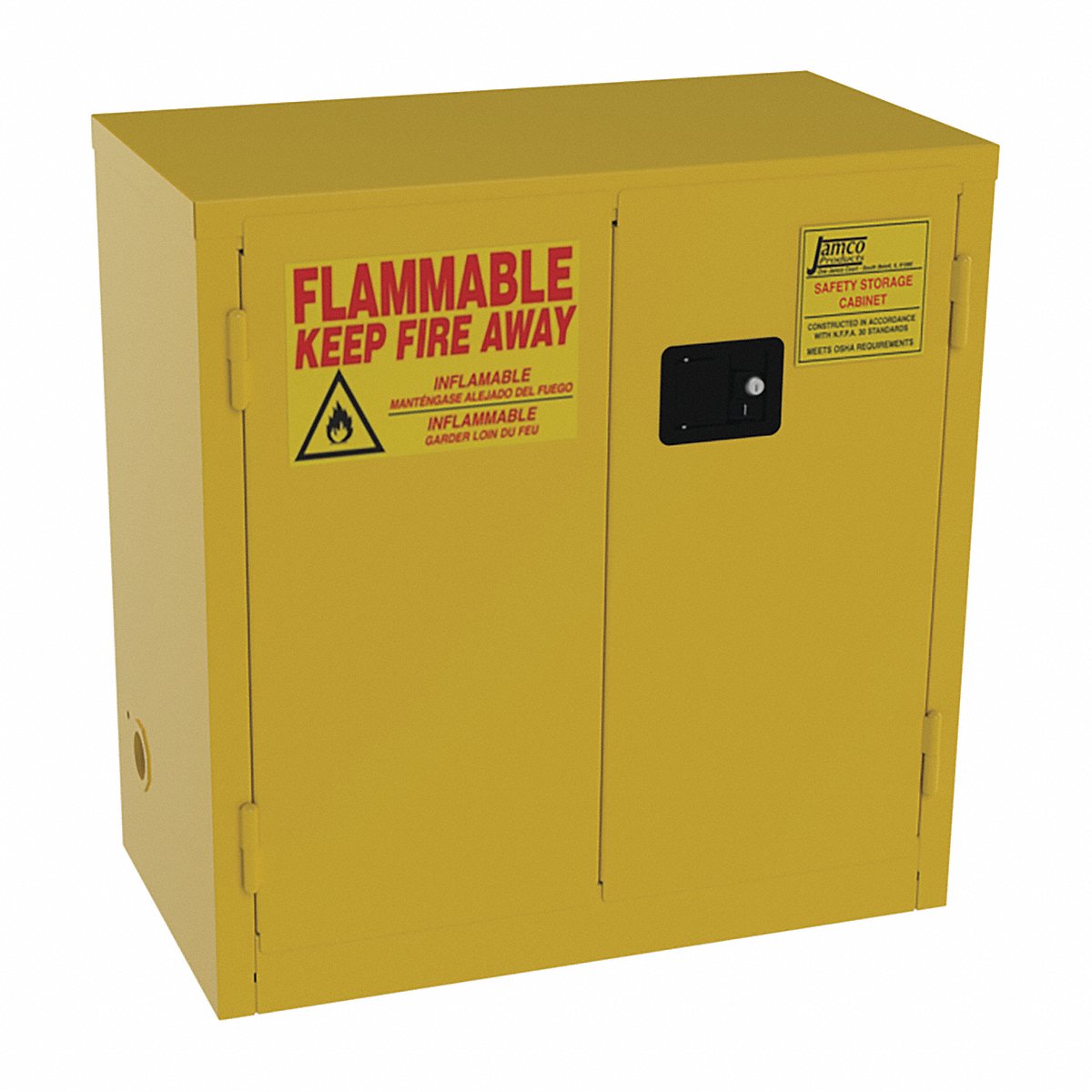 Jamco Flammable Safety Cabinet, 22 Gal., Yellow (BM22YP)