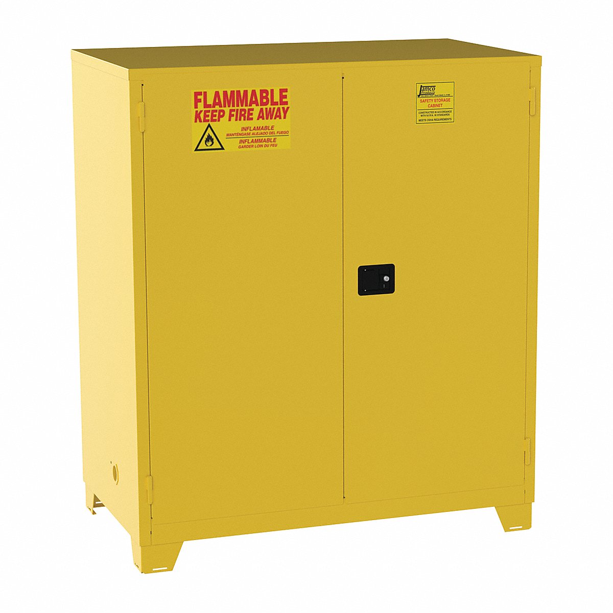 Jamco Flammable Safety Cabinet, 120 Gal., Yellow (FM120YP)