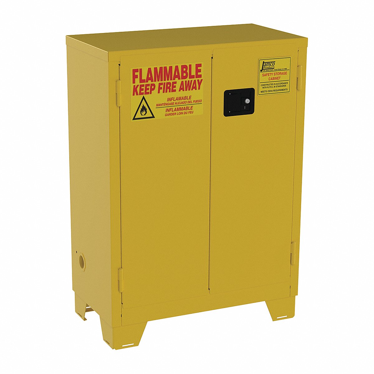 Jamco Flammable Safety Cabinet, 28 Gal., Yellow (FS28YP)