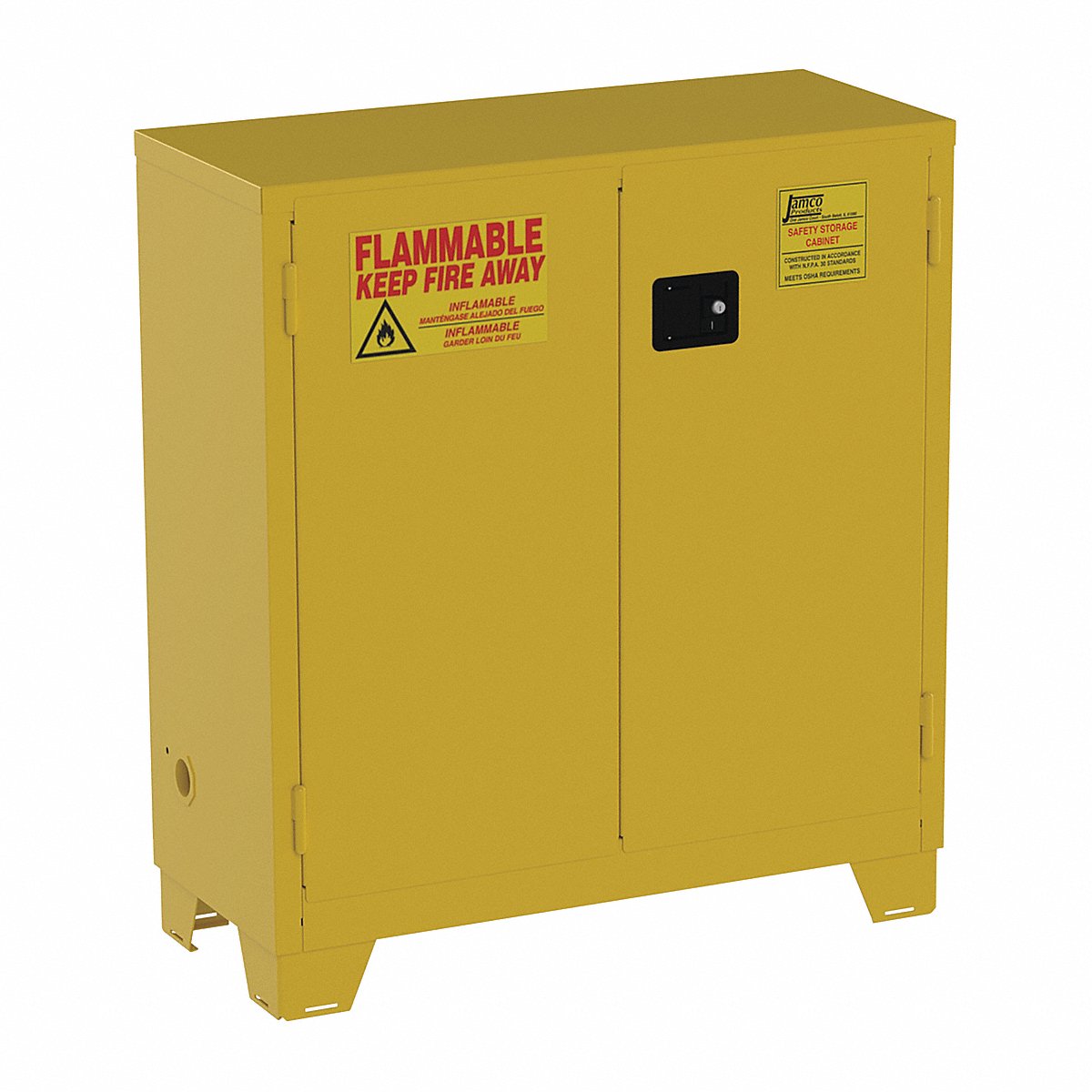 Jamco Flammable Safety Cabinet, 30 Gal., Yellow (FS30YP)