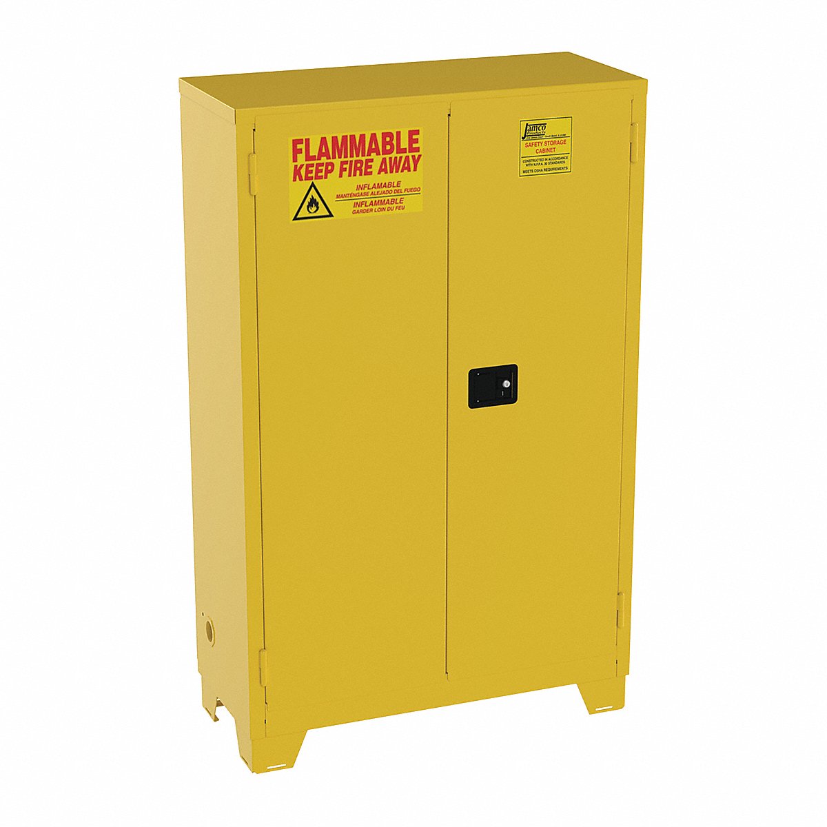 Jamco Flammable Safety Cabinet, 45 Gal., Yellow (FM45YP)