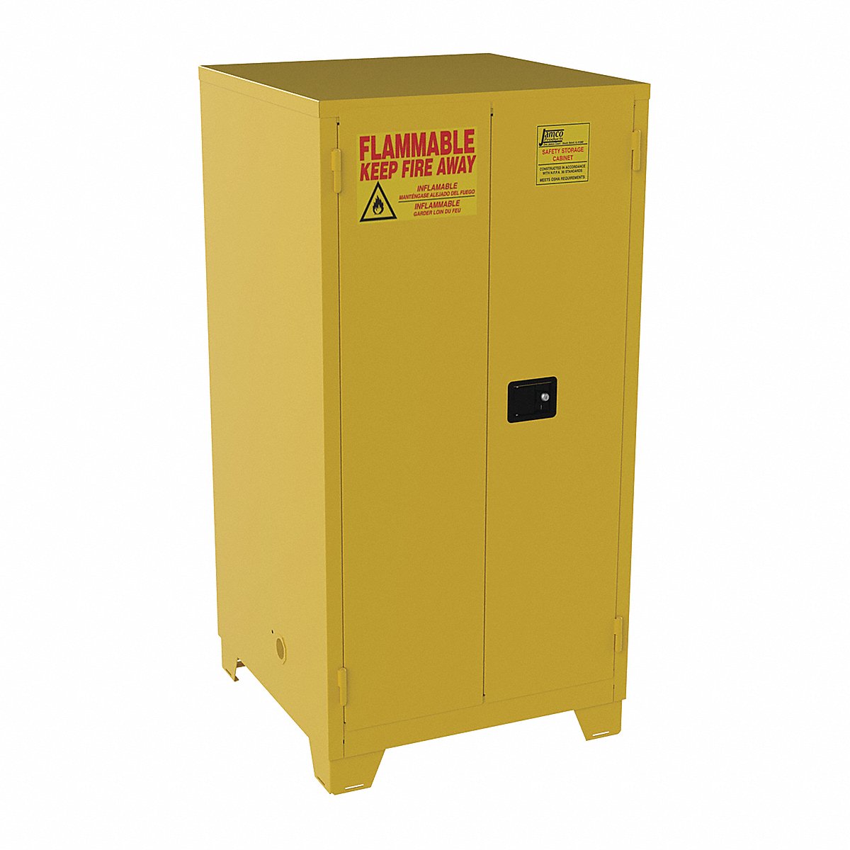 Jamco Flammable Safety Cabinet, 60 Gal., Yellow (FM60YP)