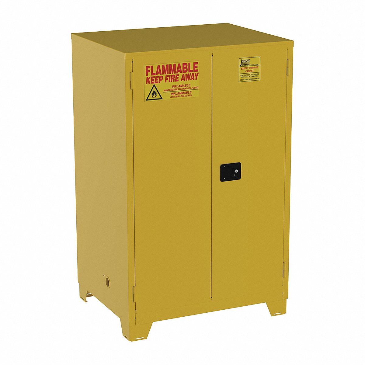 Jamco Flammable Safety Cabinet, 90 Gal., Yellow (FS90YP)