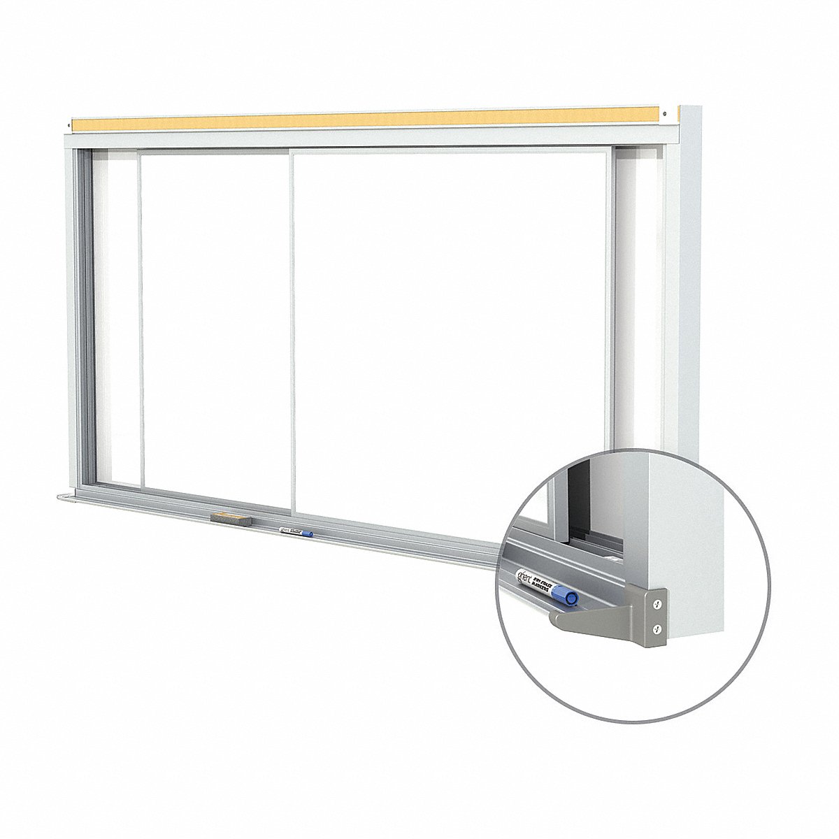 Ghent Dry Erase Sliding Whiteboard, Porcelain, 96"W, 96" (HSM2-48)