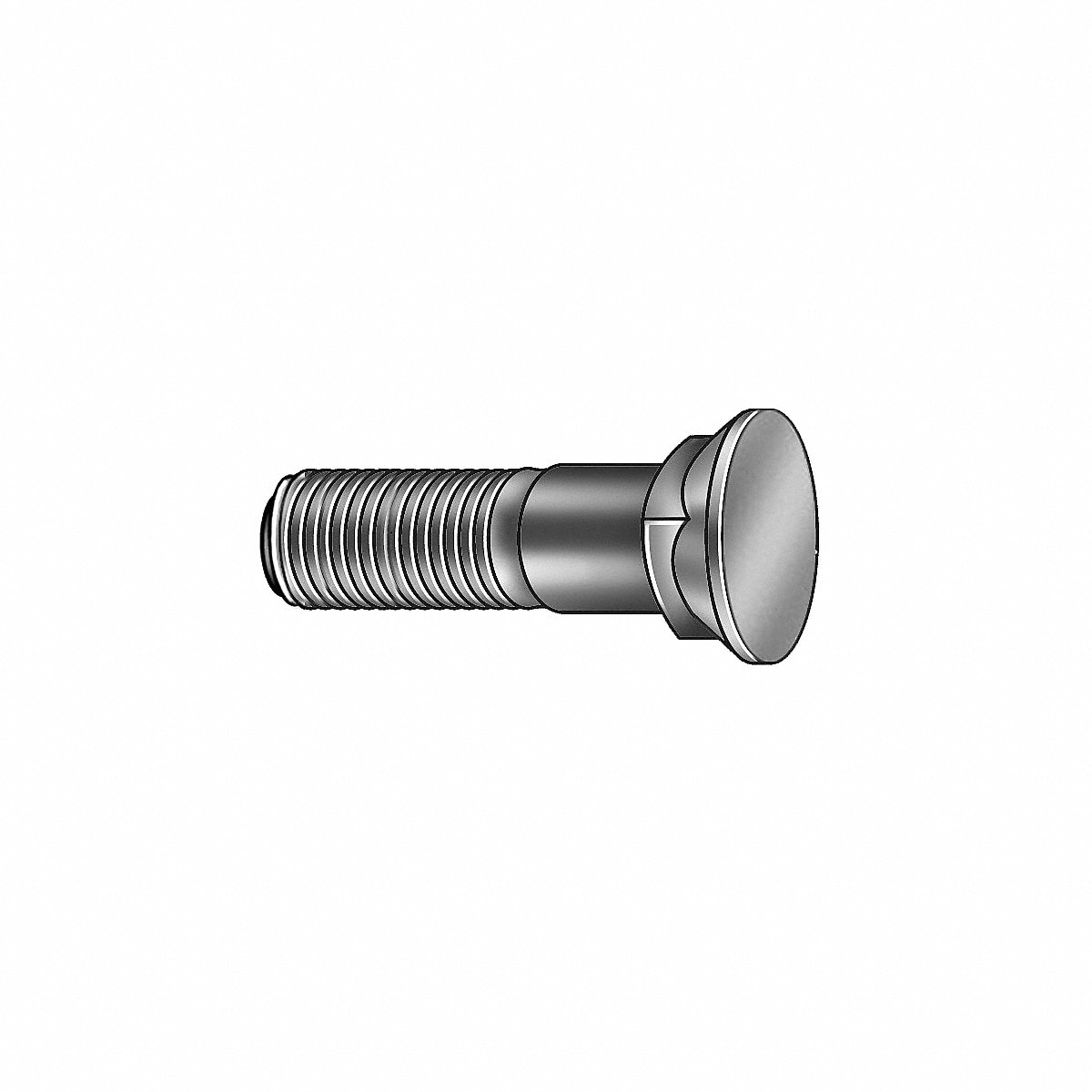 Plow Bolt Fastener, 2-3/4 in Length, Pack of 5 (1CFY7)