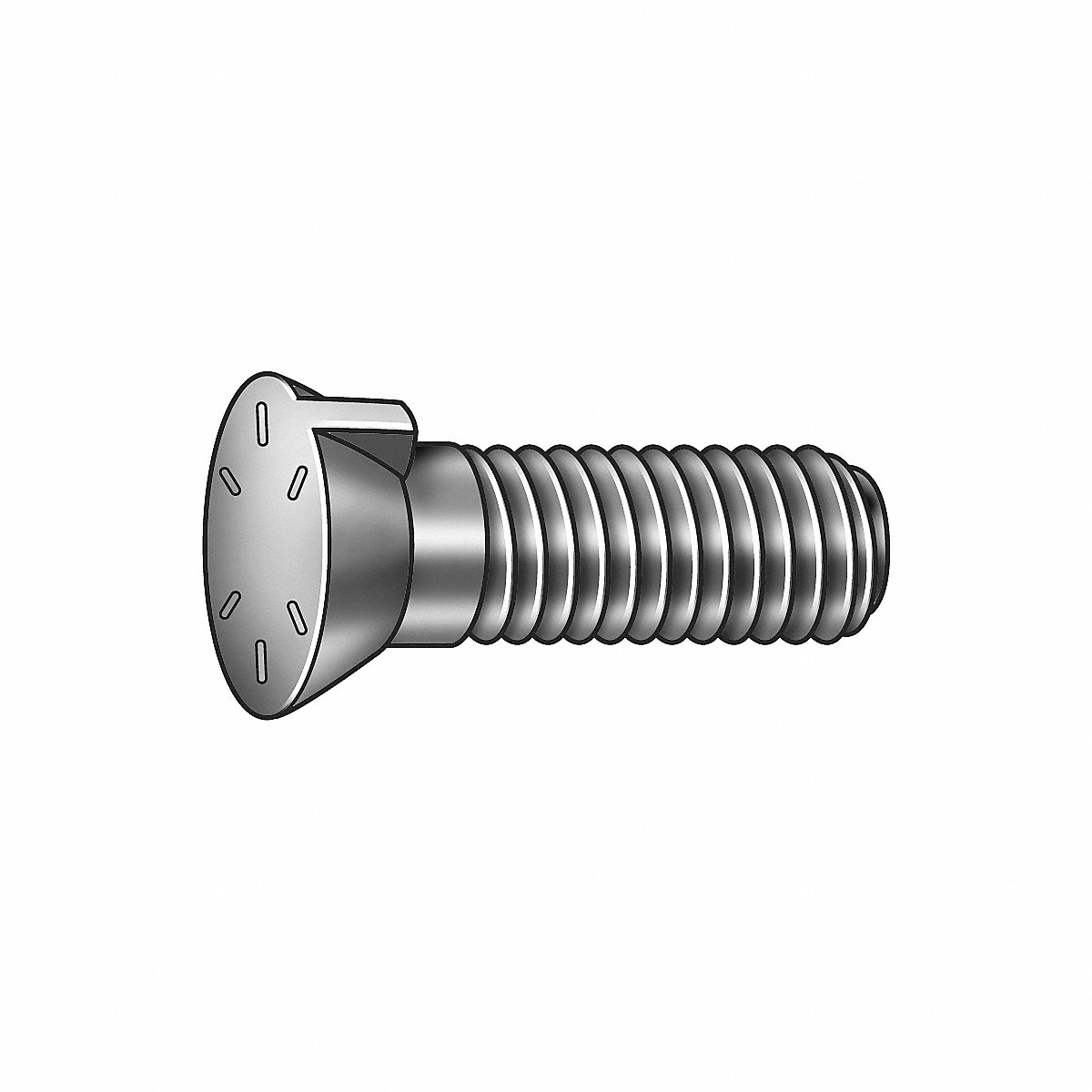 Plow Bolt Fastener, 2 in Length, Pack of 5 (1CGB6)