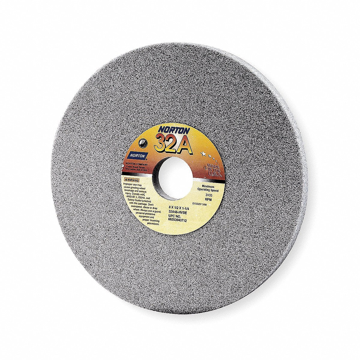 Norton Straight Grind Wheel 1.25 CN 60 Grit 8 Dia PK5 (66253043724)