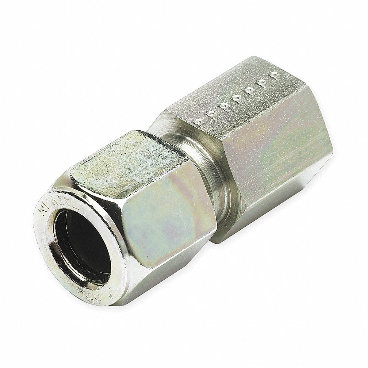 Parker Straight Male Flareless Bite Fitting, Stainless Steel, 1/4 in Tube x 1/4 in FNPT (4 GBU-SS)