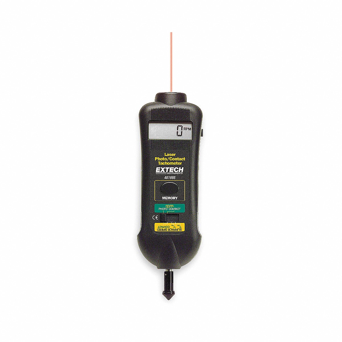 Extech Laser Tachometer +/-0.05% RPM Acc LCD (461995-NIST)