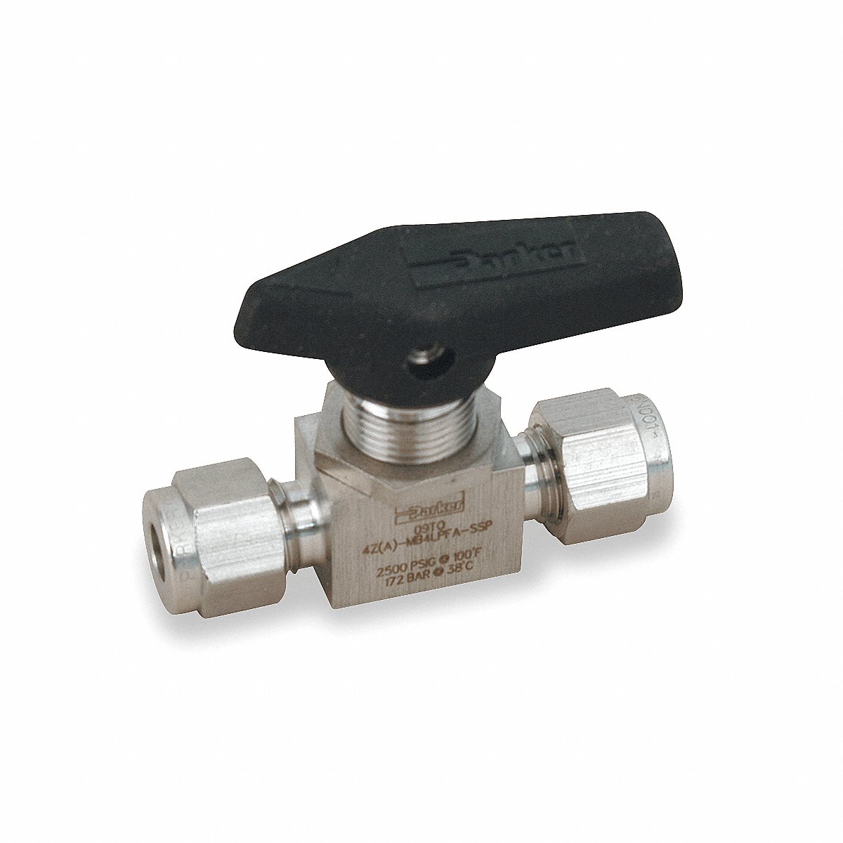 Parker Manual 2-Way Ball Valve Comp 316 Stainless Steel (4A-MB4LPFA-SSP)