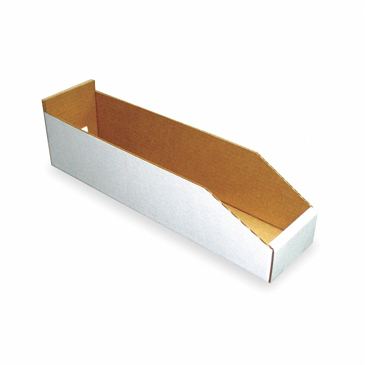 Packaging Corporation Of America Corr Shelf Bin, White, Cardboard, 4 3/4 In, 4 in (1W771) Pack of 25