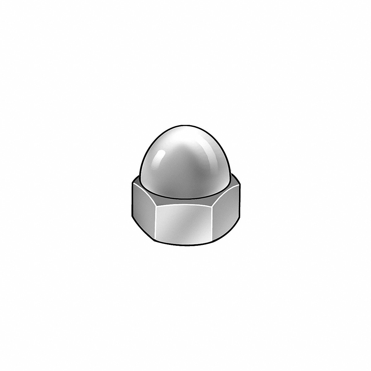Cap Nut, Chrome Steel, 7/16"-20, 0.915", PK5 (MPB3102)