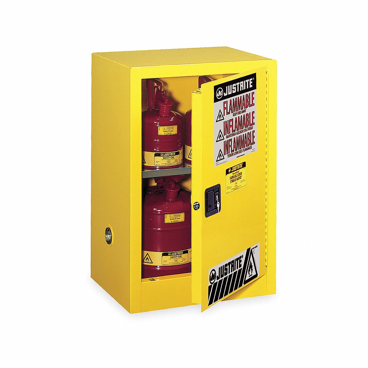 Justrite Flammable Safety Cabinet, 12 Gal., Yellow (891200)