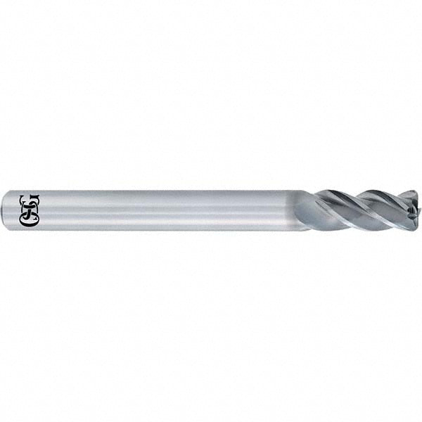 OSG 82100221 Corner Radius End Mill: 3/16" Dia, 7/16" LOC, 0.0300" Corner Radius, 4 Flute, Solid Carbide