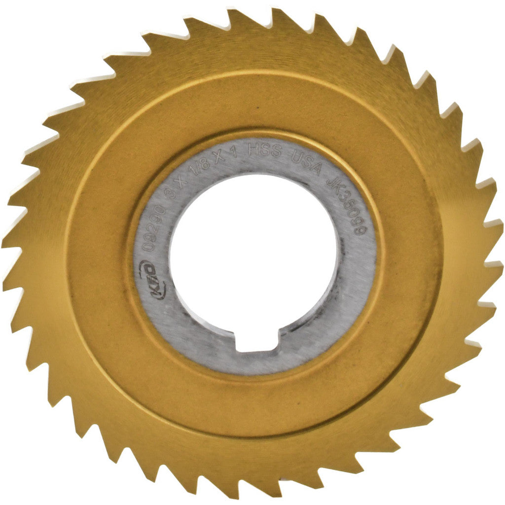 Keo 950-000-696 Slitting & Slotting Saw: 3" Dia, 1/8" Thick, 1" Arbor Hole, 36 Teeth, High Speed Steel