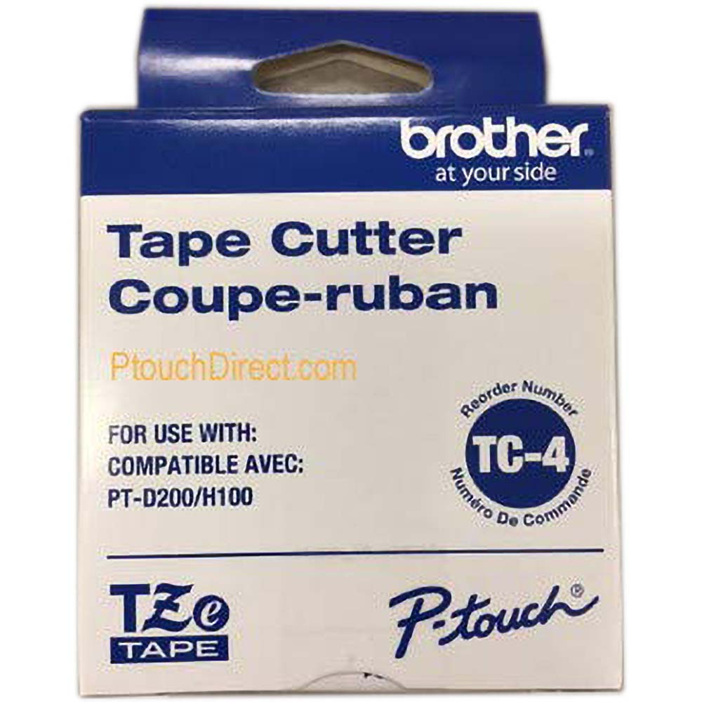 Brother TC4 Label Maker & Tape Accessories; For Use With: PT-1100; PT-11Q; PT-1200; PT-200; PT-D200; PT-D200BT; PT-D200DA; PT-D200G; PT-D200MA; PT-D200SA; PT-D210; PT-E100; PT-E110; PT-H100 Label Makers; 12 mm TZe Tape Labeling Systems