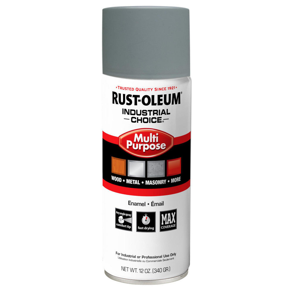 Rust-Oleum 1680830V Industrial Choice 1600 Multi-Purpose Enamel Spray Primer, Gray, Flat, 12 oz