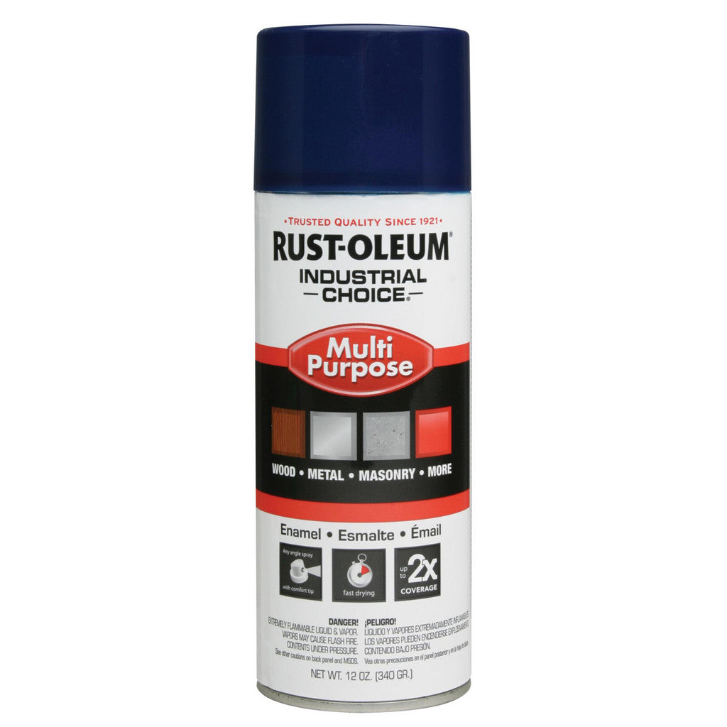 Rust-Oleum 1622830V Industrial Choice 1600 Multi-Purpose Enamel Spray Paint, Regal Blue, Gloss, 12 oz