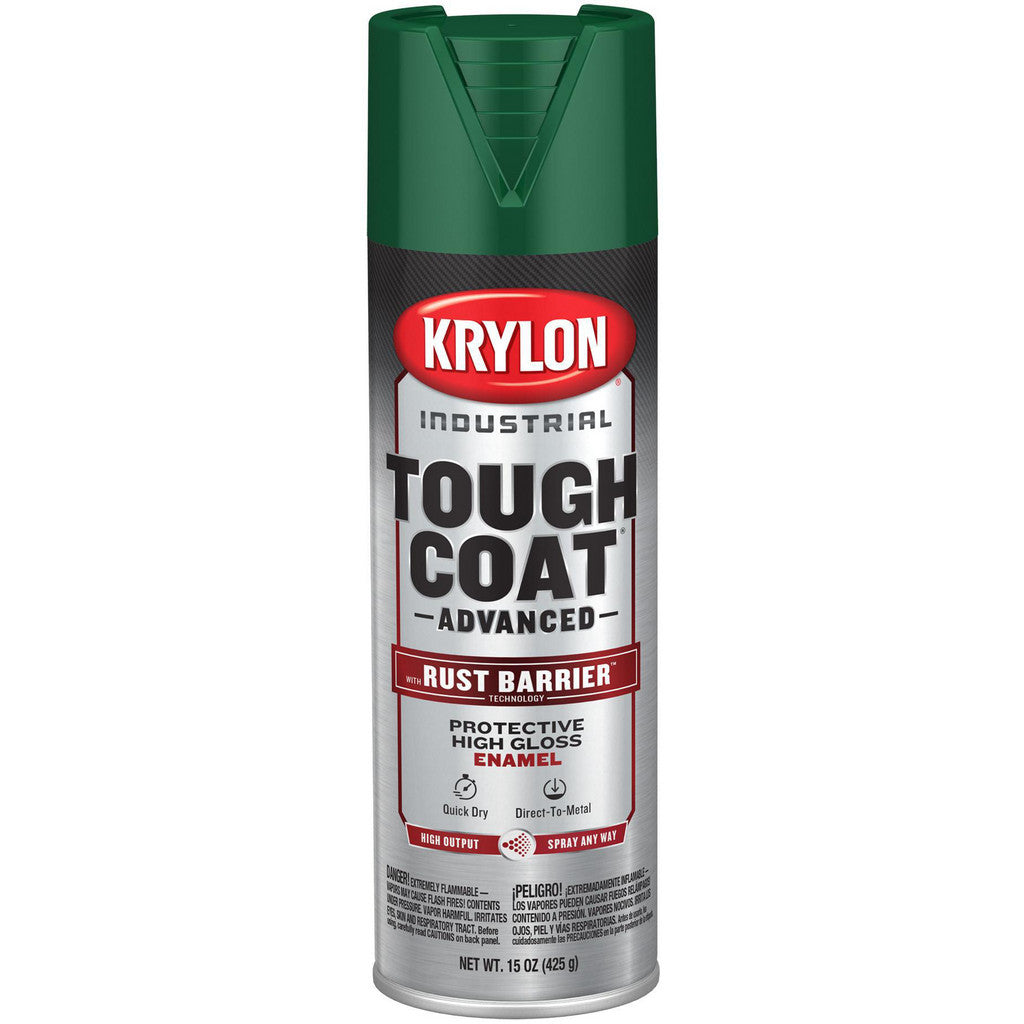 Krylon K00379008 Industrial Tough Coat Advanced with Rust Barrier Technology, Gloss, Dark Green, 15 oz