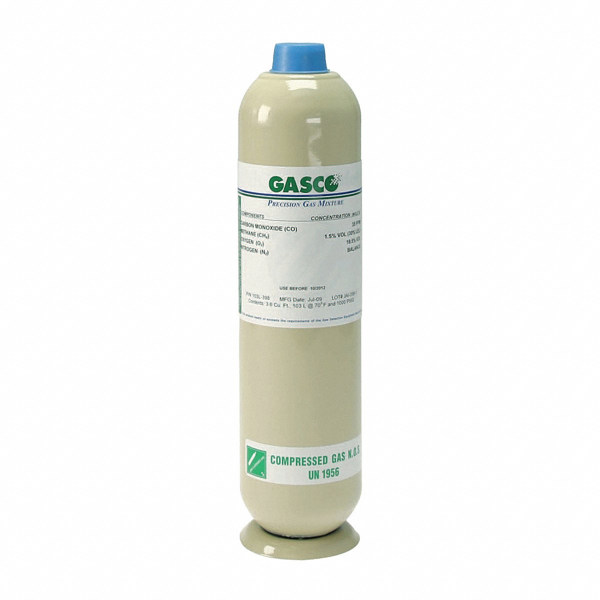 Gasco Calibration Gas, Oxygen, 103L (AI UZP10)