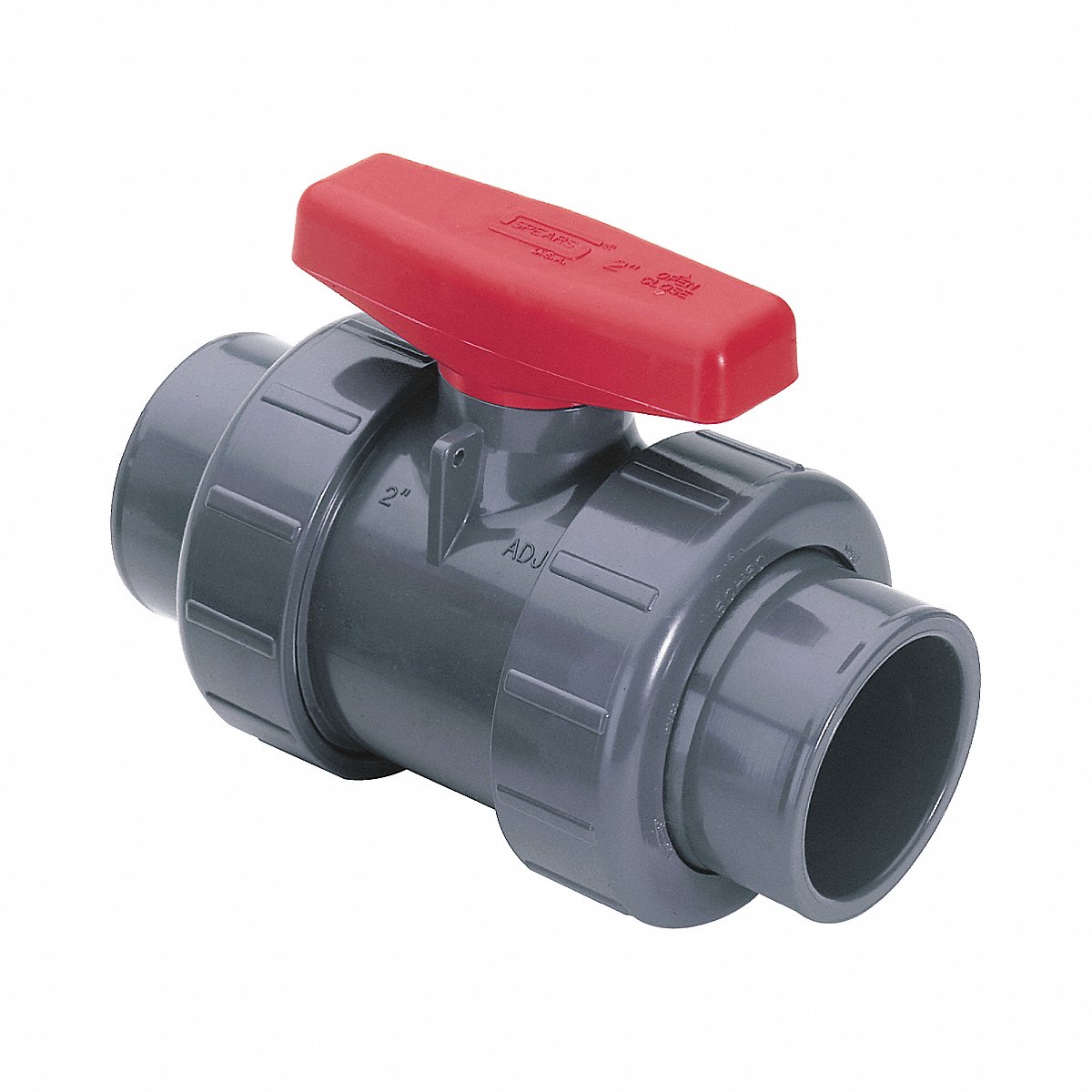 Spears Manual 2-Way Ball Valve, Socket Ends, PVC Body (3629-005)