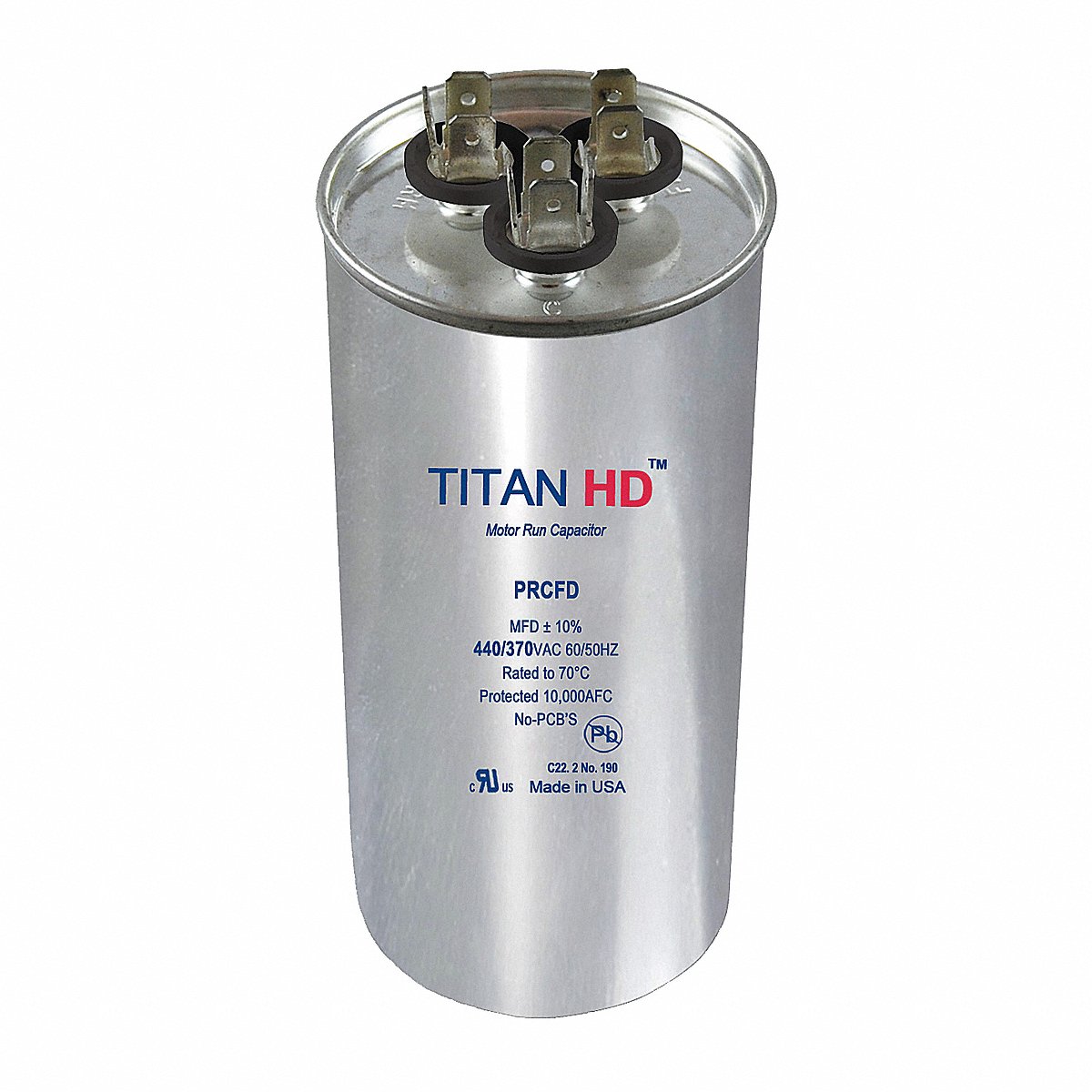 Titan Hd Dual Run Capacitor, 45/5 Mfd, 4 11/32"H, 32" (PRCFD455A)