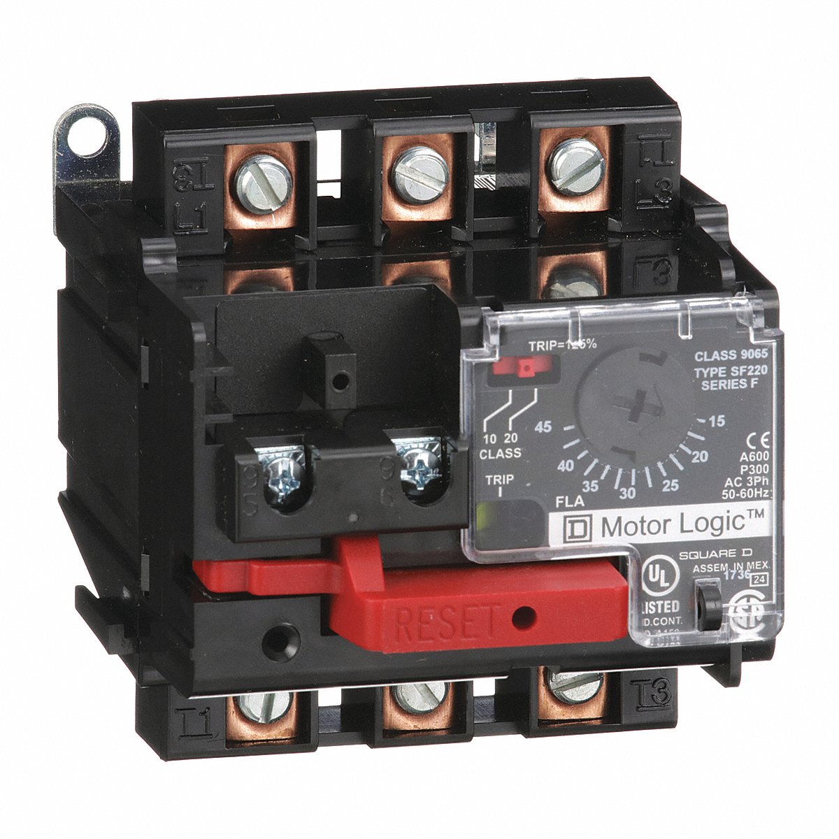 Square D Overload Relay, Nema, Electronic, Manual (9065SF220)
