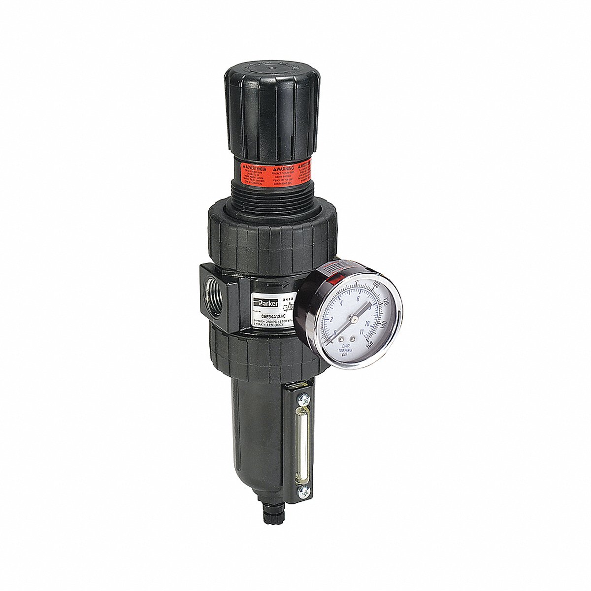 Parker Filt-Reg, 1/2"Npt, 61 Cfm, 5 Micron, 2" (06E34B18AC)