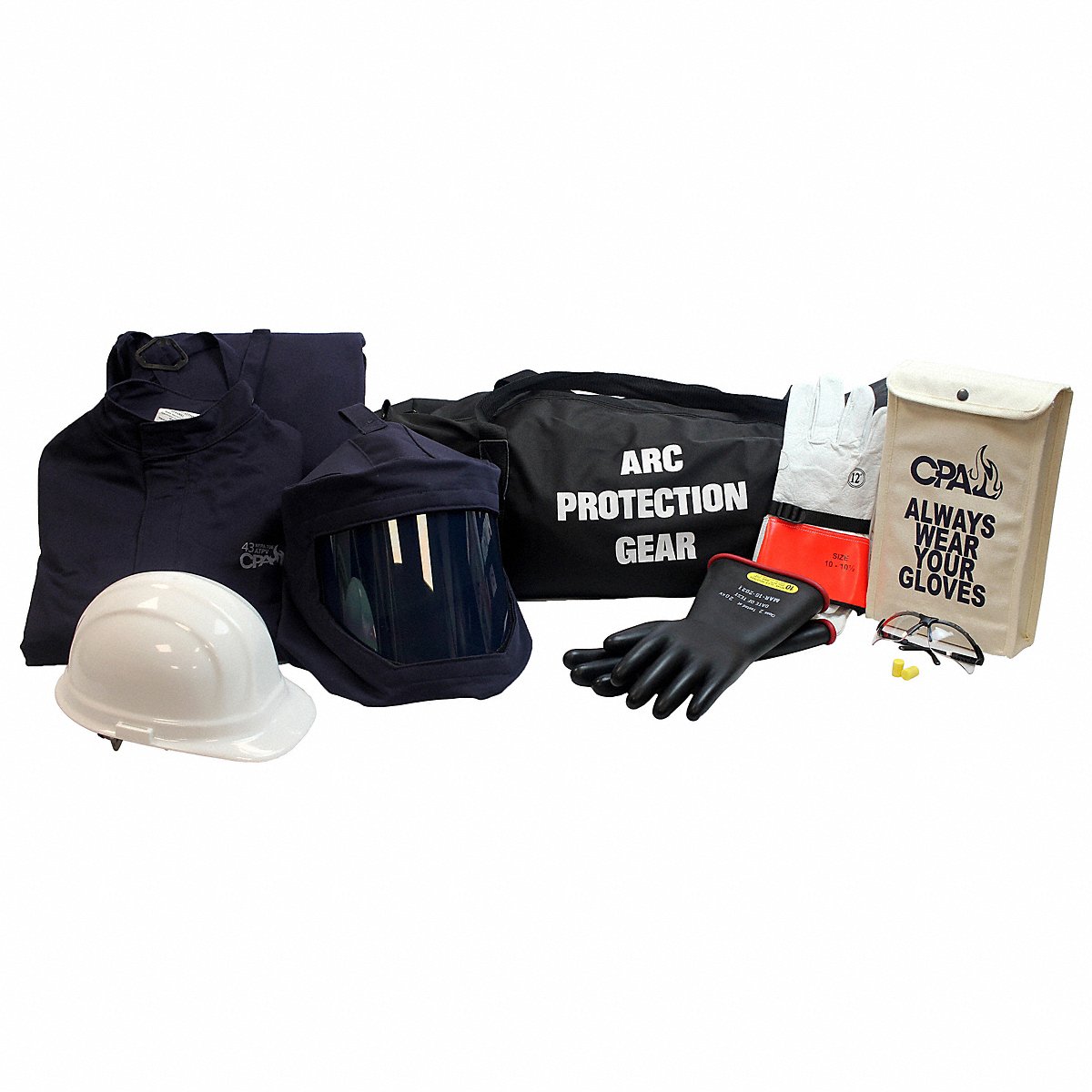 Chicago Protective Apparel Arc Flash Jacket And Bib Kit, Navy, Xl (AG-43-XL)
