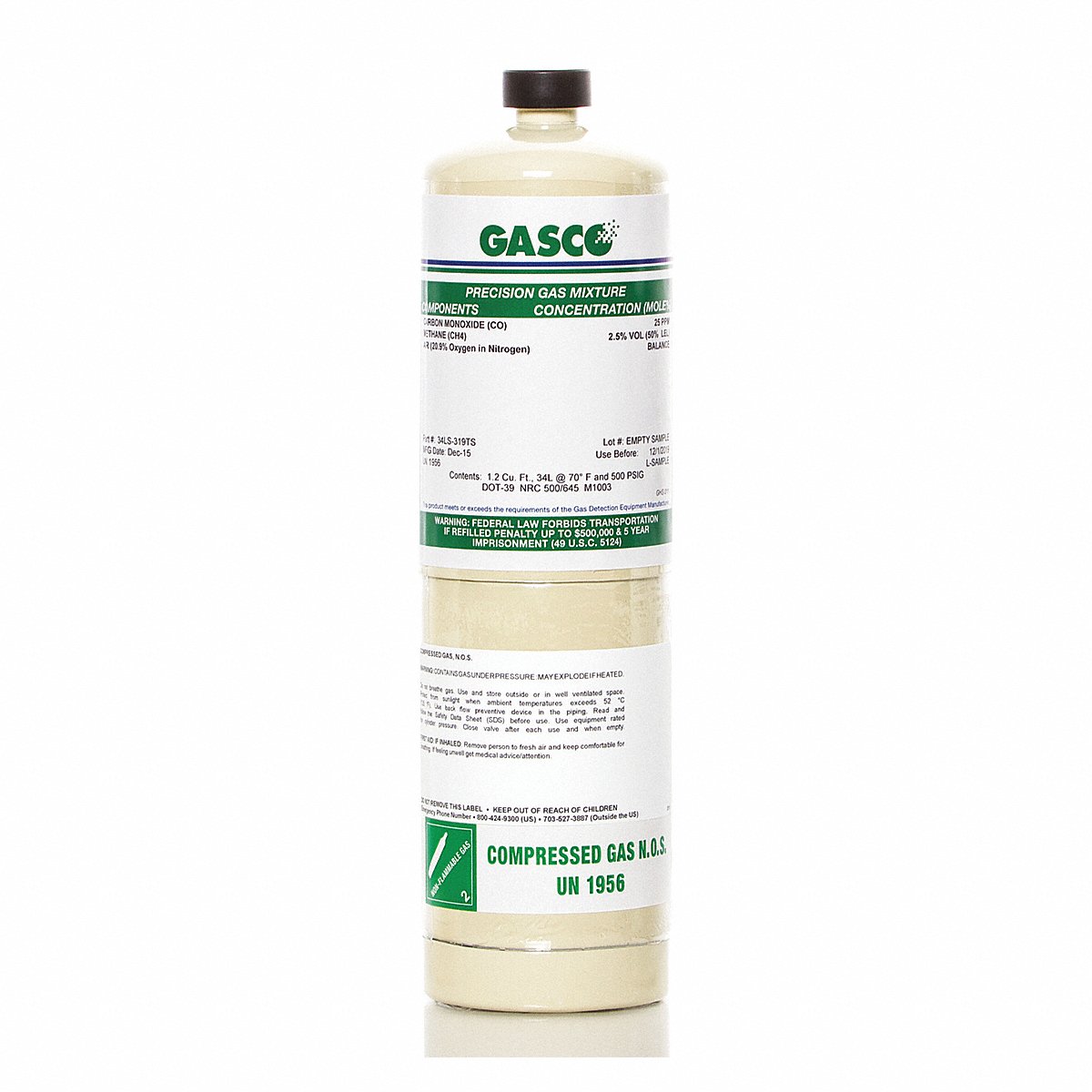 Gasco Calibration Gas 34 L 500 psi (X02AI99CP344149)