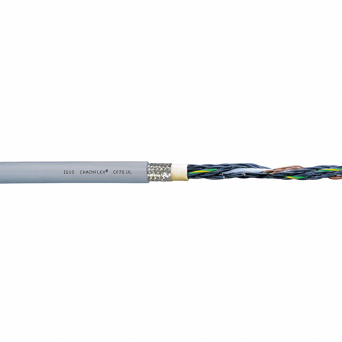 Chainflex Control Cable 18 AWG Gray PUR 25 ft (CF78-UL-07-12-25)