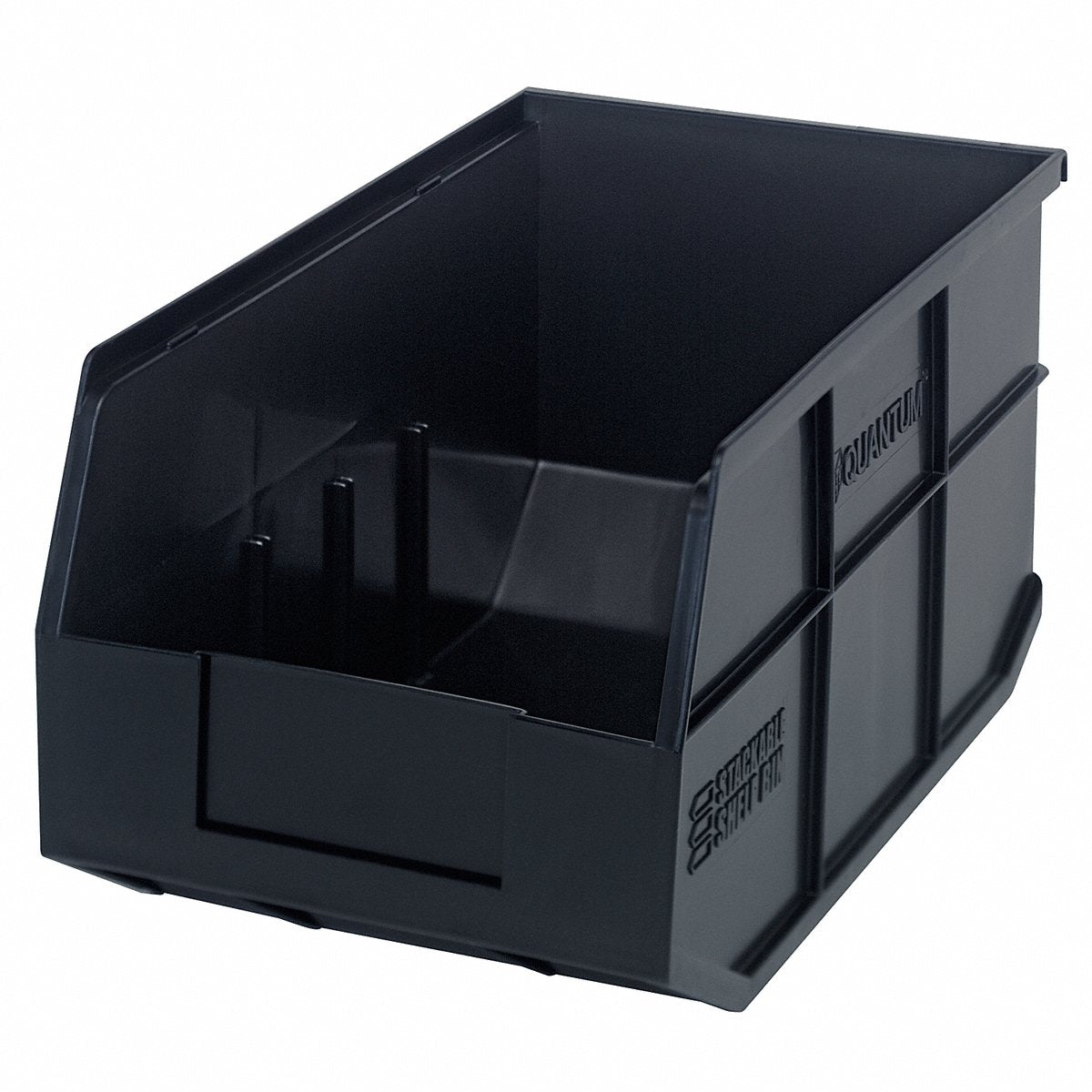 Quantum Storage Systems Shelf Bin, Black, Polypropylene, 7 in Size (SSB443BK)