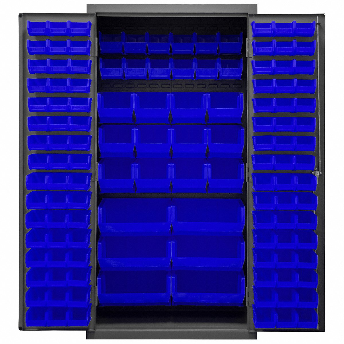 Durham Mfg Bin Cabinet, 72"X36"X24", Gray, 126Bluebns, 72" (2501-BDLP-126-5295)