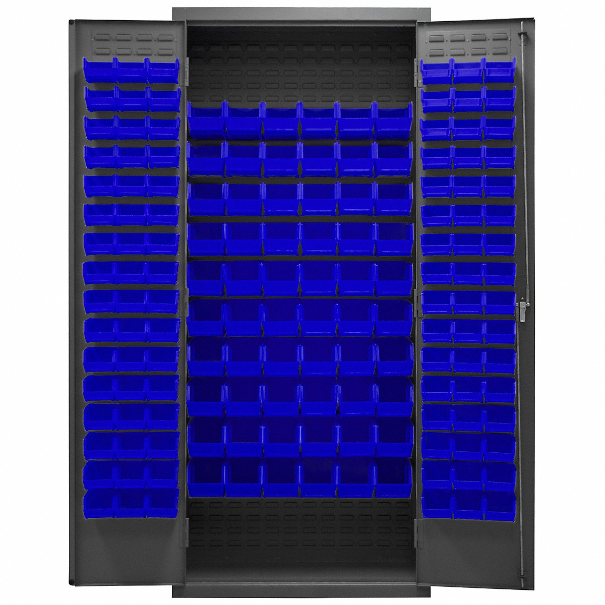 Durham Mfg Bin Cabinet, 84"X36"X18", Gray, 156Bluebns, 84" (2603-156B-5295)