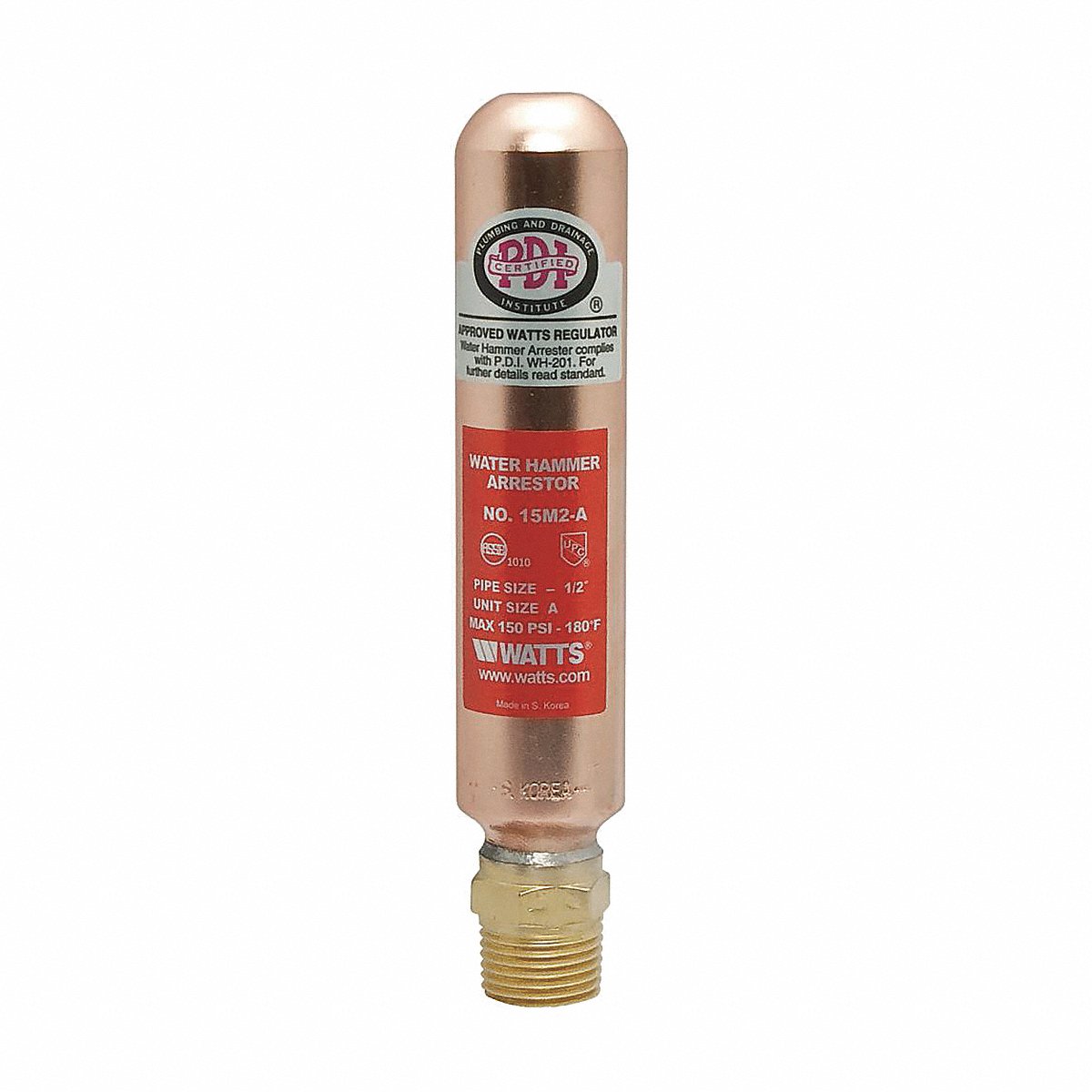 Watts Water Hammer Arrestor, 1/2 In Npt, Copper, 2 In (LF15M2-A)