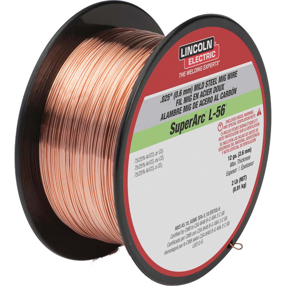 Lincoln Electric ED030632 MIG Welding Wire: AWS: ER70S-6, 0.0350" Dia, Mild Steel