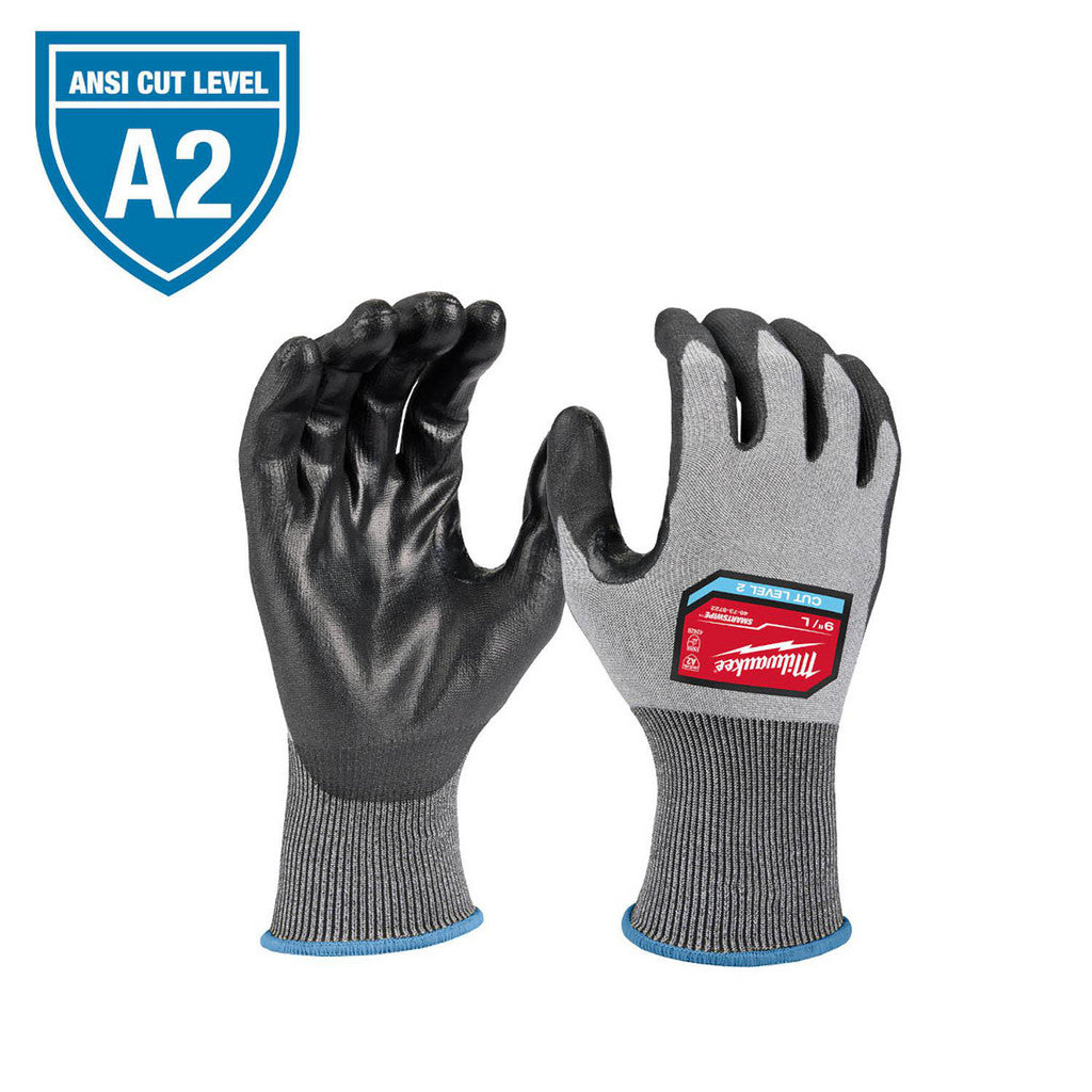 Milwaukee Tool 48-73-8722 Cut-Resistant Gloves: Milwaukee 48-73, Cut A2, Puncture 0, Abrasion 0, 18 ga, Size Large, 9-1/4" Long